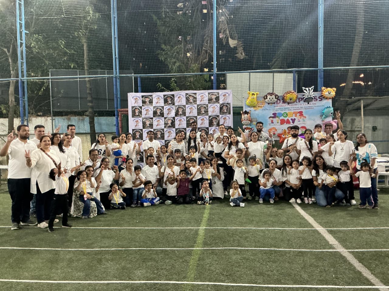 Students, parents and teachers at Sports Day